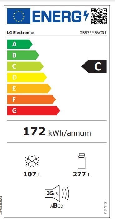 LG GBB72MBVCN1 hinta ja tiedot | Jääkaapit | hobbyhall.fi