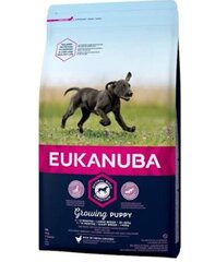 Eukanuba Growing Puppy ravinto suurirotuisille koirille siipikarjan kanssa, 12 kg hinta ja tiedot | Koiran kuivaruoka | hobbyhall.fi