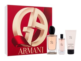 Sarja Giorgio Armani Si naisille: tuoksuvesi EDP, 100 ml + tuoksuvesi EDP, 15 ml + vartalovoide, 50 ml hinta ja tiedot | Naisten hajuvedet | hobbyhall.fi