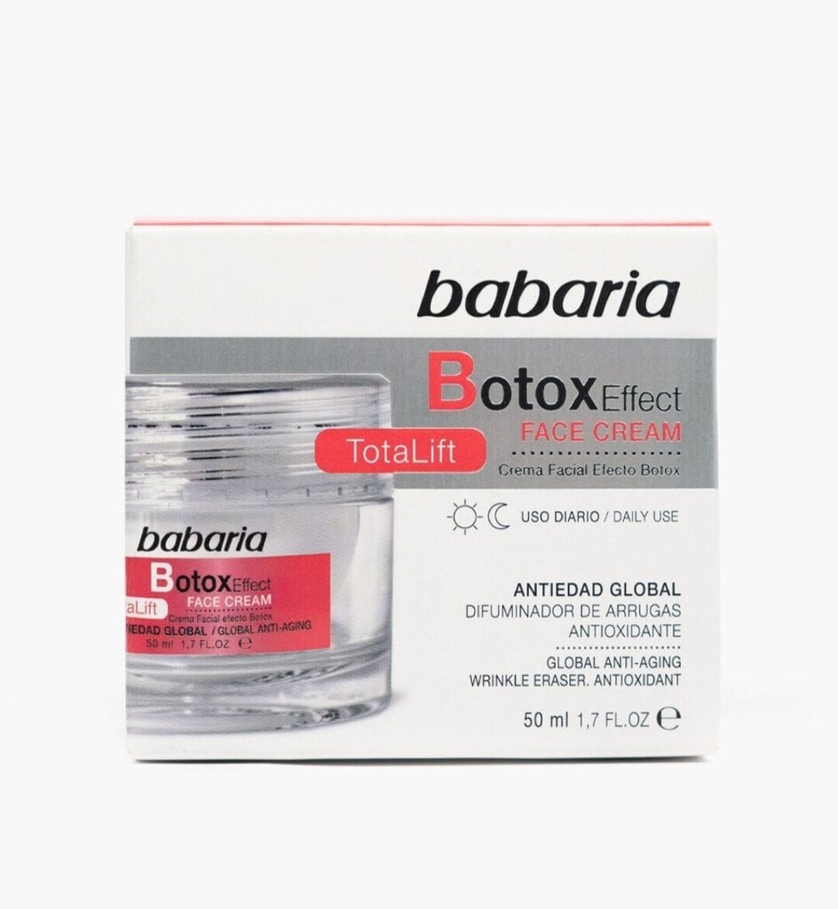 Kasvovoide Babaria Botox Effect Total Lift, 50ml hinta ja tiedot | Kasvovoiteet | hobbyhall.fi