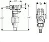 Vedenottomekanismi Geberit Type 380 3/8" ja 1/2" 281.004.00.1 hinta ja tiedot | WC-istuimen lisätarvikkeet | hobbyhall.fi