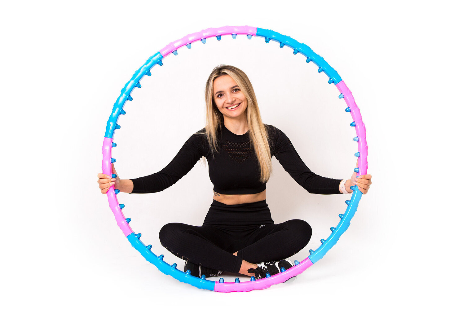 Voimisteluvanne hierontalaitteella Hula Hoop, 98cm, pinkki hinta ja tiedot | Hulavanteet | hobbyhall.fi