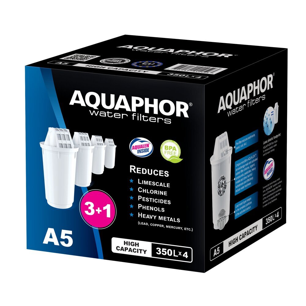 Aquaphor A5, 4 kpl. hinta ja tiedot | Veden suodatinkannut ja suodattimet | hobbyhall.fi