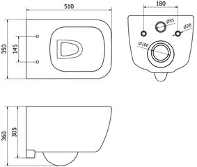 WC-istuin Mexen Stella Rimless ilman kantta, White hinta ja tiedot | WC-istuimet | hobbyhall.fi