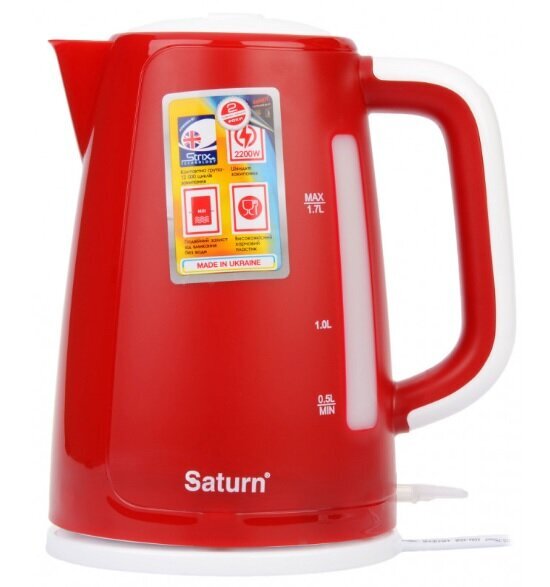 Saturn ST-EK8435U Red 1,7L 2200W hinta ja tiedot | Vedenkeittimet | hobbyhall.fi