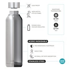 Drinker Quokka Solid - Sleek Silver, 630 ml hinta ja tiedot | Juomapullot | hobbyhall.fi