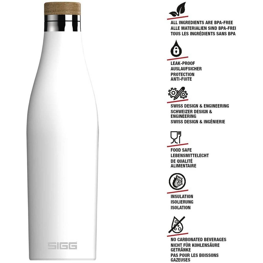 Drinker Sigg Meridian White, 500 ml hinta ja tiedot | Juomapullot | hobbyhall.fi