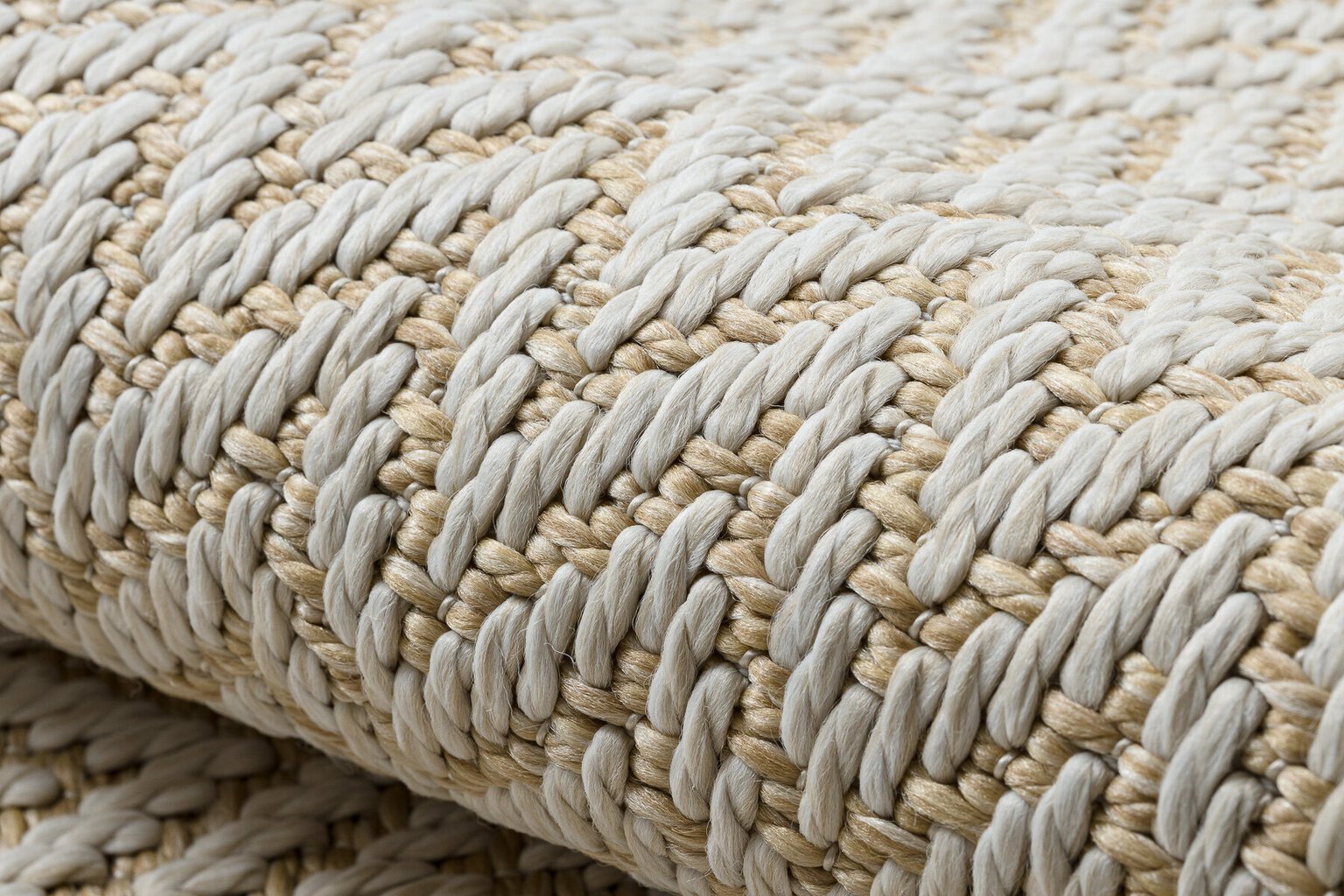 Matto ORIGI 3726 kerma - Zigzag litteä SISAL - nauha hinta ja tiedot | Isot matot | hobbyhall.fi