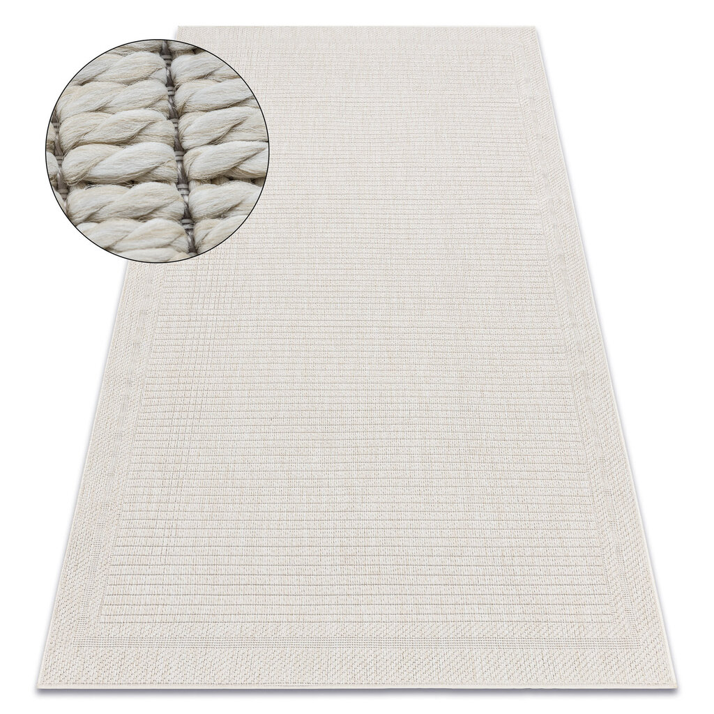 Matto ORIGI 3727 kerma - Kehys litteä SISAL - beige hinta ja tiedot | Isot matot | hobbyhall.fi