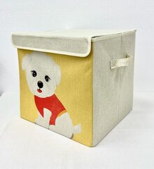 WPCASE Kankainen kokoontaitettava laatikko koiran kuvalla 29 x 29 x 29 cm hinta ja tiedot | Säilytyslaatikot ja -korit | hobbyhall.fi