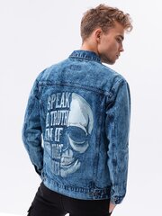 Miesten denim puuvillatakki Ombre C525 Sininen hinta ja tiedot | Miesten ulkoilutakit | hobbyhall.fi