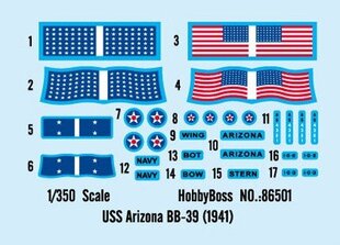 Hobby Boss -muovimalli USS Arizona BB-39 (1941) hinta ja tiedot | Pienoismallit | hobbyhall.fi