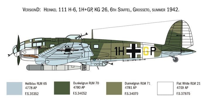 Italeri muovimalli Heinkel He 111H Battle of Britain 80. hinta ja tiedot | Pienoismallit | hobbyhall.fi