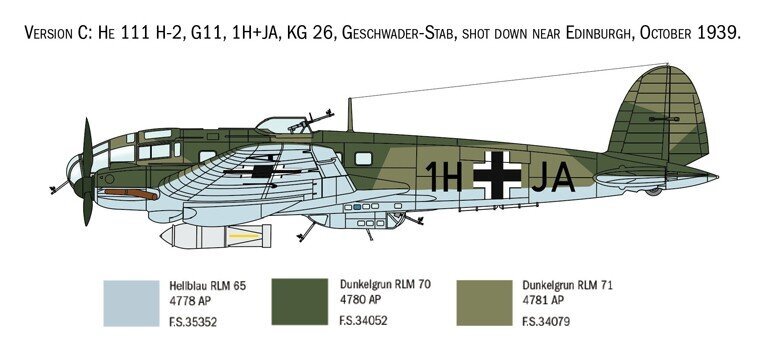 Italeri muovimalli Heinkel He 111H Battle of Britain 80. hinta ja tiedot | Pienoismallit | hobbyhall.fi