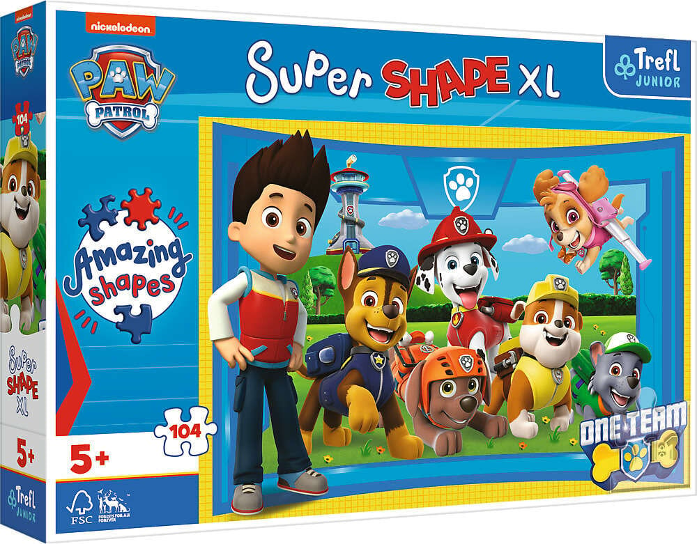 puzzle super shapes xl paw patrol, 104 d. hinta ja tiedot | Palapelit | hobbyhall.fi