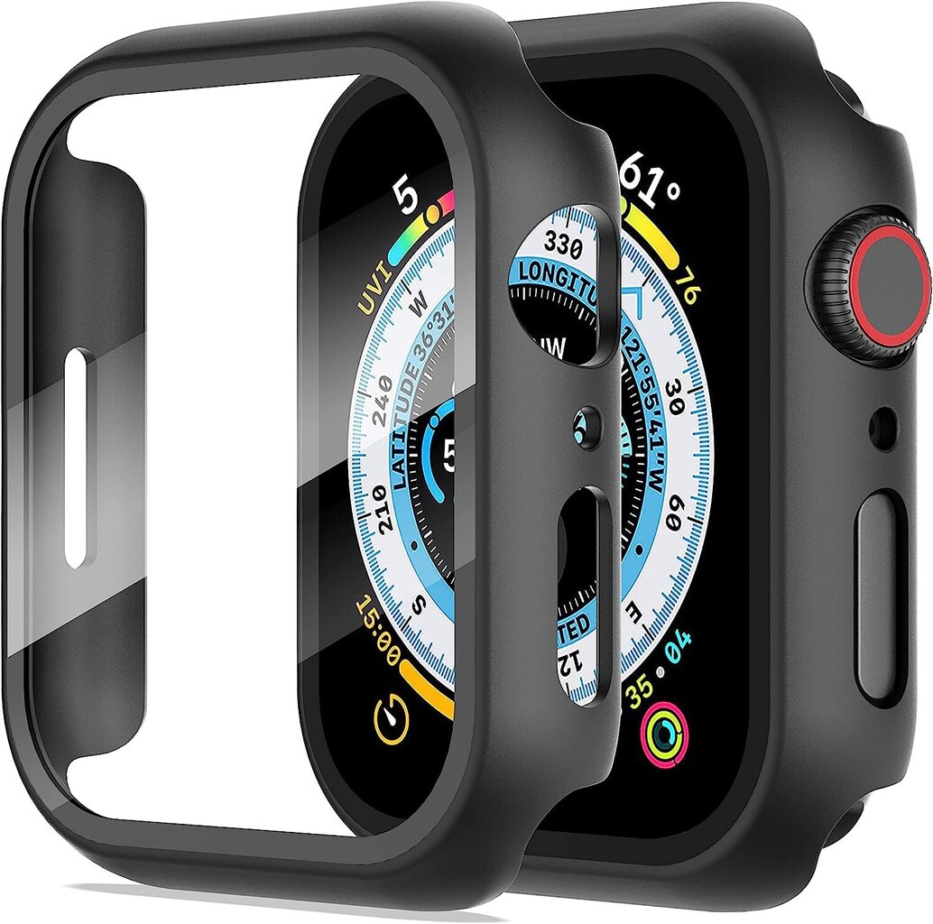 2 kpl. Suojakotelo karkaistulla lasilla Apple Watch 40mm:lle hinta ja tiedot | Älykellojen ja aktiivisuusrannekkeiden lisätarvikkeet | hobbyhall.fi