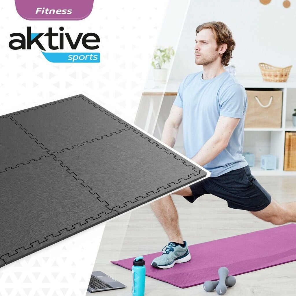 Tatami lattia Aktive, 4 kpl, 62x1x62 cm, harmaa hinta ja tiedot | Joogamatot | hobbyhall.fi