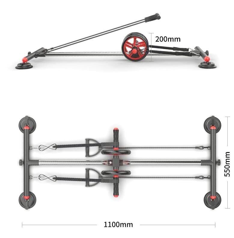 Vatsarulla pyörivillä levyillä Twabanarm InnovaGoods, 110x55cm, musta hinta ja tiedot | Vastuskuminauhat | hobbyhall.fi