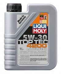 Alyva LIQUI MOLY TOP TEC 4200 5W-30 1l (8972) hinta ja tiedot | Moottoriöljyt | hobbyhall.fi