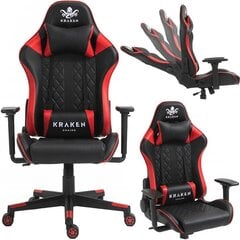 Kääntyvä pelituoli, Helios, Kraken Chairs, punainen/musta hinta ja tiedot | Toimistotuolit | hobbyhall.fi