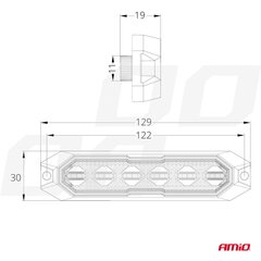 Ohut vilkku säleikkölle 12/24V 6*3W LED R65 R10 129*30 hinta ja tiedot | Lisätarvikkeet autoiluun | hobbyhall.fi