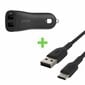 Belkin Playa Universal Auton USB-laturi + USB C -kaapeli hinta ja tiedot | Puhelimen laturit | hobbyhall.fi