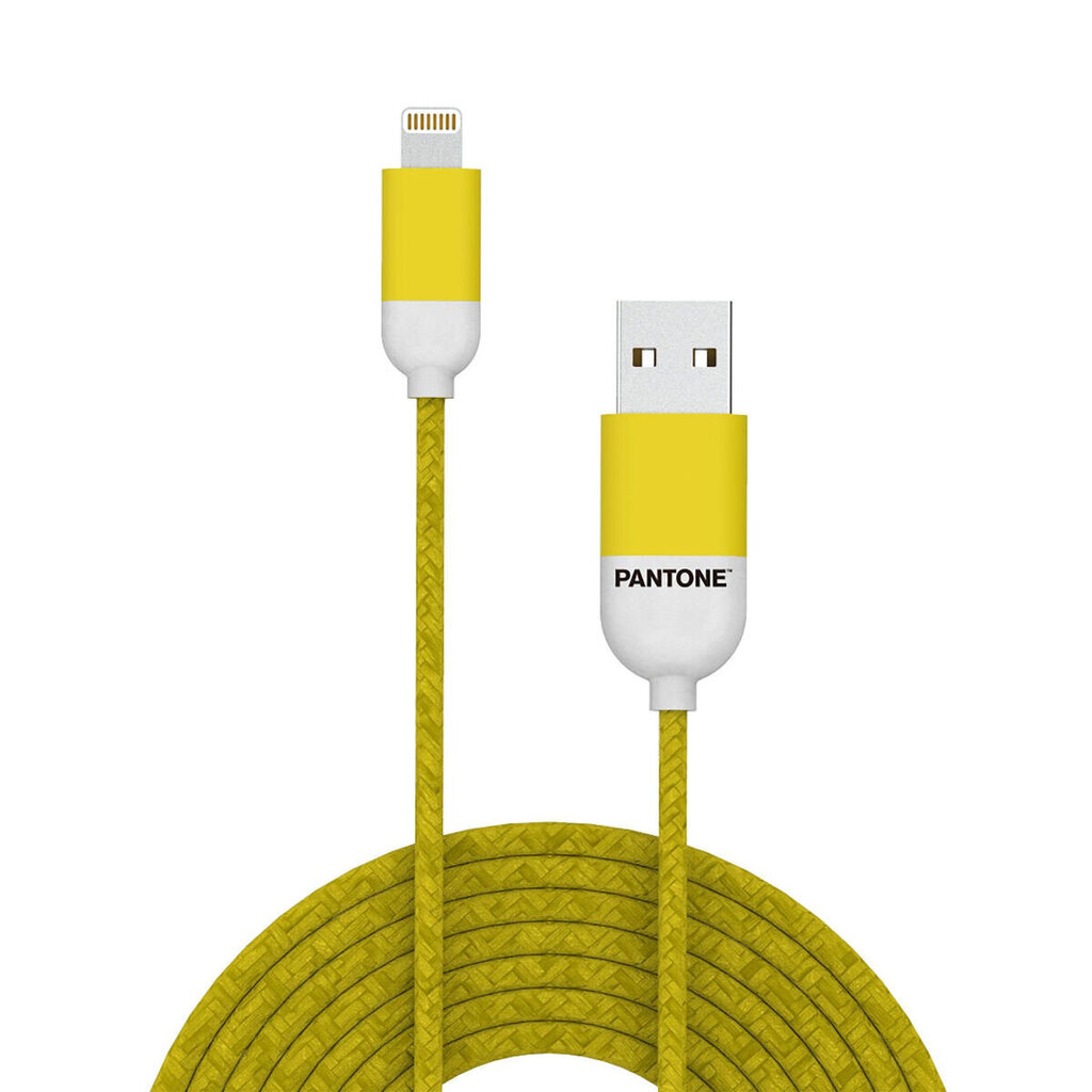 PANTONE MFi -kaapeli USB - Lightning 1,5 m 2,4 A PT-LCS001-5 Keltainen 102C hinta ja tiedot | Puhelinkaapelit | hobbyhall.fi