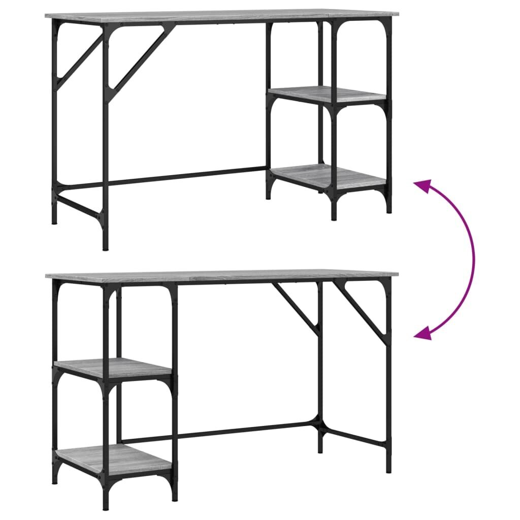 Työpöytä, harmaa tammi, 120x50x75cm, metalli/puu hinta ja tiedot | Tietokonepöydät ja työpöydät | hobbyhall.fi