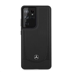 MEHCS21LARMBK Mercedes Nahkainen kaupunkikuori Samsung Galaxy S21 Ultralle, musta hinta ja tiedot | Puhelimen kuoret ja kotelot | hobbyhall.fi