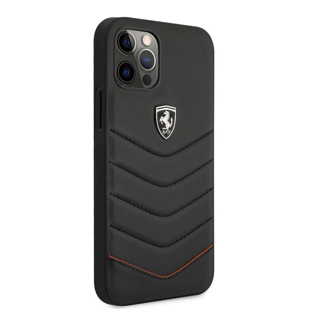 Ferrari Off Track -nahkainen tikattu kovakuori iPhone 12 Pro Max 6.7:lle, musta hinta ja tiedot | Puhelimen kuoret ja kotelot | hobbyhall.fi