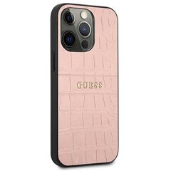 Guess Croco Stamp Lines iPhone 13 Pro (pinkki) Pinkki hinta ja tiedot | Puhelimen kuoret ja kotelot | hobbyhall.fi