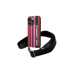 Karl Lagefeld iPhone 14 Pro 6.1" KLHCP14LSTSTP pinkki Color Stripes Strap hinta ja tiedot | Puhelimen kuoret ja kotelot | hobbyhall.fi