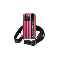 Karl Lagefeld iPhone 14 Pro 6.1" KLHCP14LSTSTP pinkki Color Stripes Strap hinta ja tiedot | Puhelimen kuoret ja kotelot | hobbyhall.fi