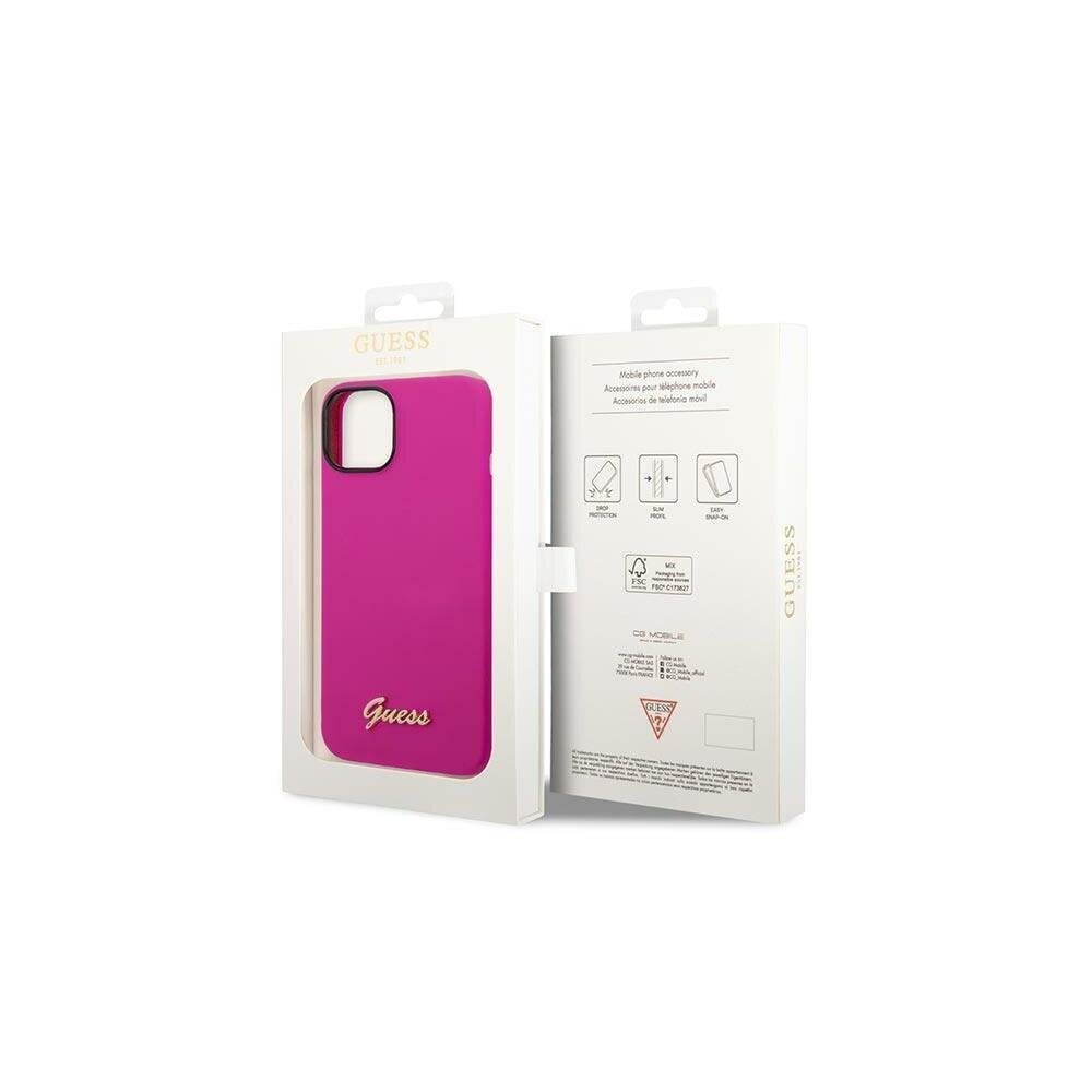 Guess iPhone 14 Pro 6.1" GUHCP14LSLSMF fuschia Vintage Gold -logo hinta ja tiedot | Puhelimen kuoret ja kotelot | hobbyhall.fi