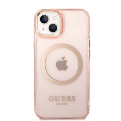 Guess Translucent MagSafe -yhteensopiva kotelo iPhone 14:lle, vaaleanpunainen hinta ja tiedot | Puhelimen kuoret ja kotelot | hobbyhall.fi