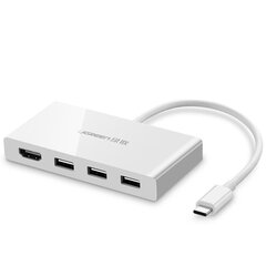 Sovitin UGREEN 40374 MM132 4in1 Type-C Sisään 3USB HDMI för HUAWEI Mate40/P50 Samsung S20 hinta ja tiedot | Adapterit | hobbyhall.fi