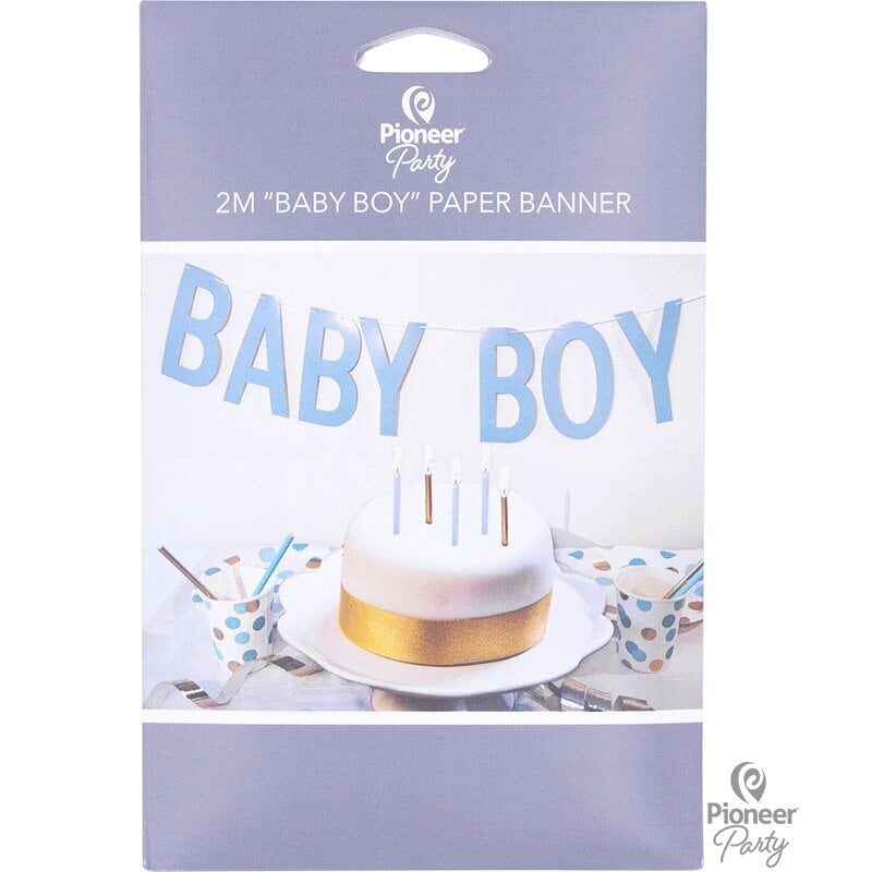 Banner Baby Boy sininen hinta ja tiedot | Juhlakoristeet | hobbyhall.fi