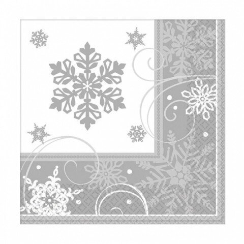 Lautasliinat Sparkling Snowflake, pakkaus 16 kpl hinta ja tiedot | Juhlakoristeet | hobbyhall.fi