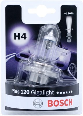 Bosch H4 12V 60/55W Gigalight 120% 1kpl hinta ja tiedot | Polttimot | hobbyhall.fi