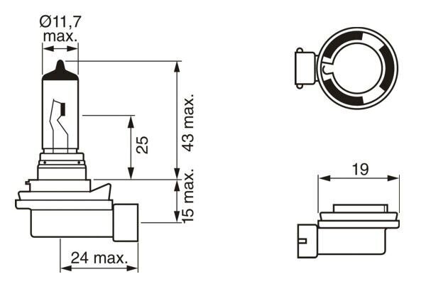 Bosch H8 12V 35W Pure Light laatikko 1kpl hinta ja tiedot | Polttimot | hobbyhall.fi