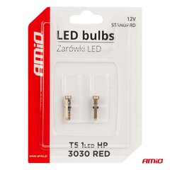 LED-lamput standardi T5 12V 1 LED punainen hinta ja tiedot | Polttimot | hobbyhall.fi