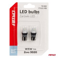 LED-lamput T10 W5W 2*3020 SMD 12/24V valkoinen hinta ja tiedot | Polttimot | hobbyhall.fi