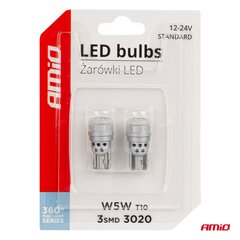 LED-lamput T10 W5W 2*3020 SMD 12/24V valkoinen hinta ja tiedot | Polttimot | hobbyhall.fi