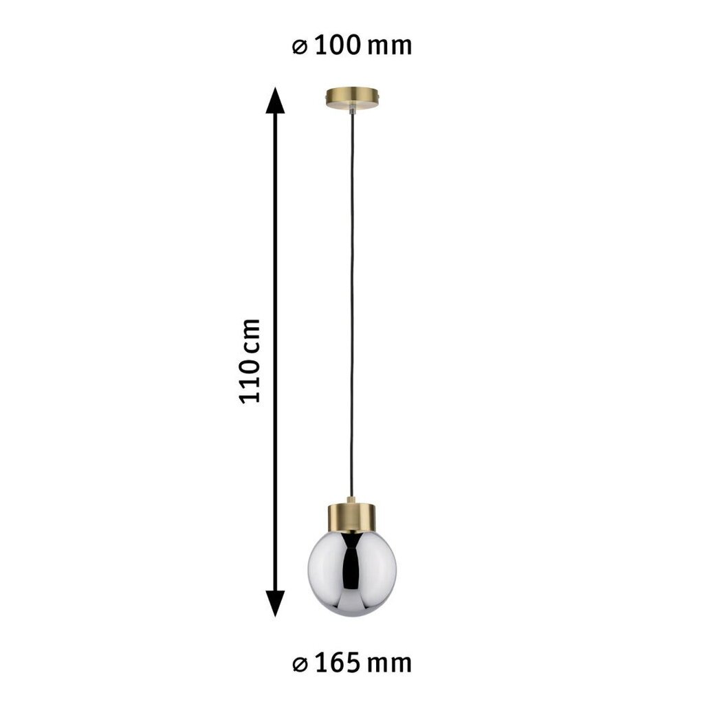 Riippuvalaisin Paulmann Linja 1-lamppu Smoke-lasi, peilattu/messinki Ilman lamppua, 20W E27 hinta ja tiedot | Kattovalaisimet | hobbyhall.fi