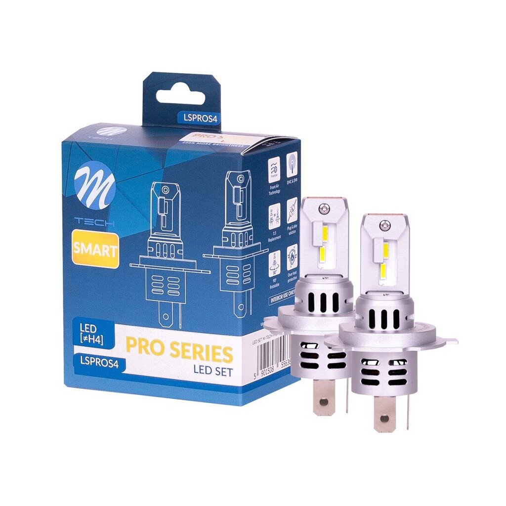 12V LED H4 Pro Smart 6000K 2kpl hinta ja tiedot | Polttimot | hobbyhall.fi