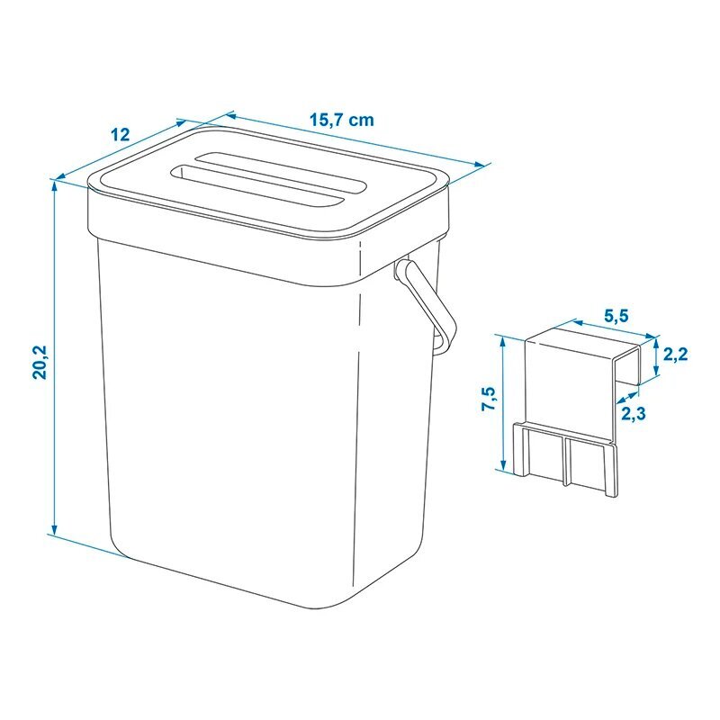 Kannellinen roskakori 3L asuntovaunuun hinta ja tiedot | Peräkärryt ja venetrailerit | hobbyhall.fi