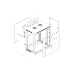 Seinäkaappi Intellinet 19"12U 600x450, lasiovi lukolla hinta ja tiedot | Komponenttien lisätarvikkeet | hobbyhall.fi