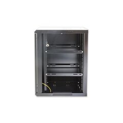 Seinäkaappi Intellinet 19"12U 600x450, lasiovi lukolla hinta ja tiedot | Komponenttien lisätarvikkeet | hobbyhall.fi