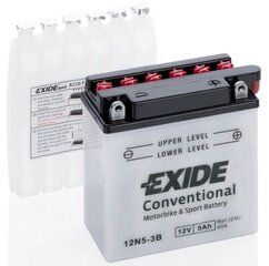 12V 5Ah 12N5-3B 120x60x130-+ Exide hinta ja tiedot | Moottoripyörien akut | hobbyhall.fi