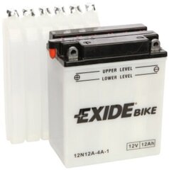 12V 12Ah 12N12A-4A-1 134x80x160+- Exide hinta ja tiedot | Moottoripyörien akut | hobbyhall.fi